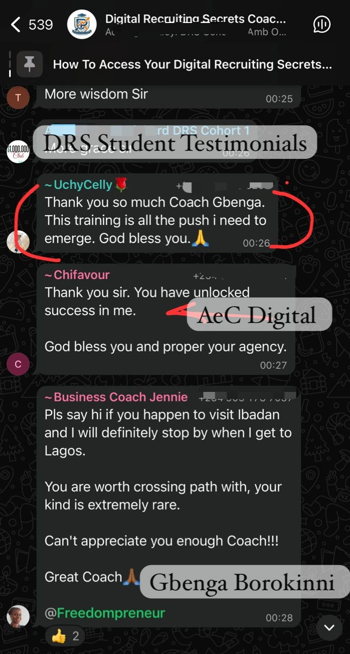 Student review of Digital Recruiting Secrets