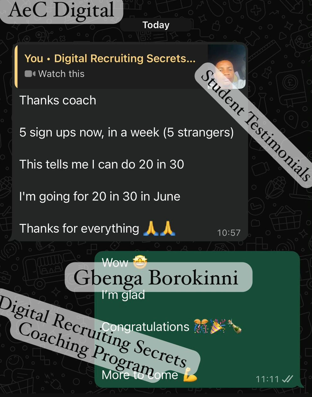 Student review of Digital Recruiting Secrets