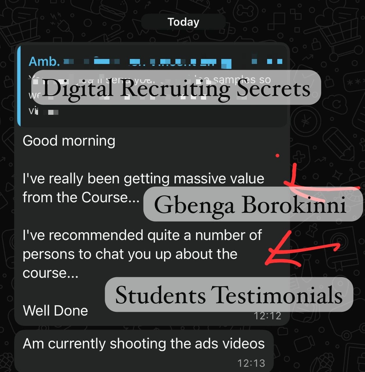 Student review of Digital Recruiting Secrets